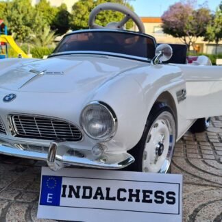 COCHE CLÁSICO BMW507 para niños 12V, MANDO RC, BLANCO -  INDA520-RA-LE